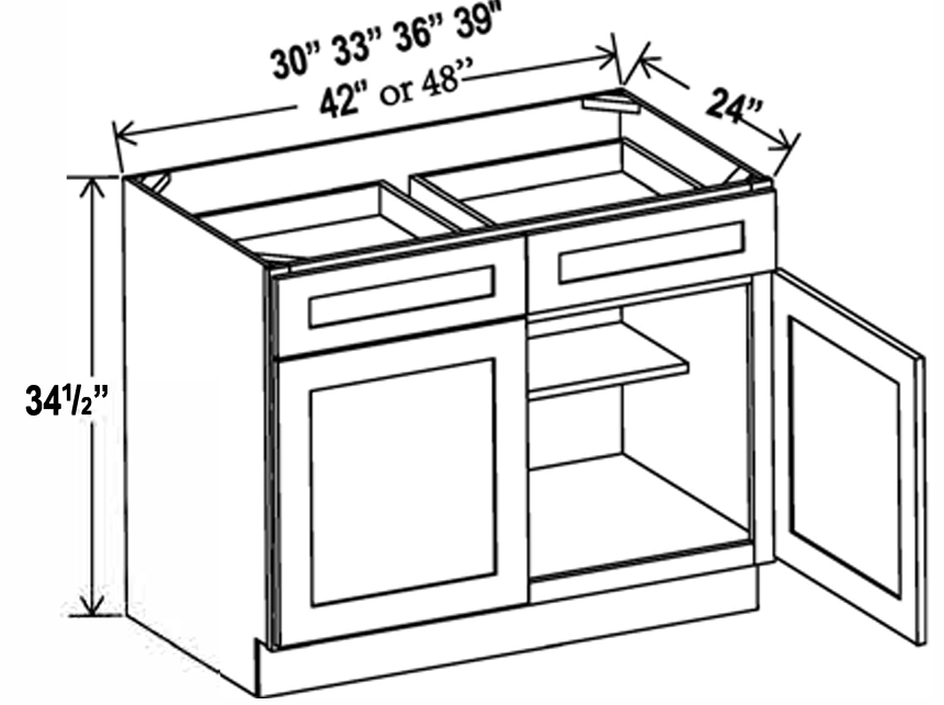 Kitchen Base , 30" , Shaker , PVC White