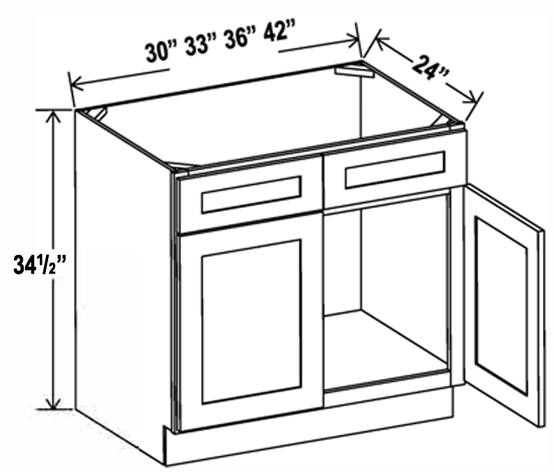 Kitchen Sink Base , 42 PVC White Shaker