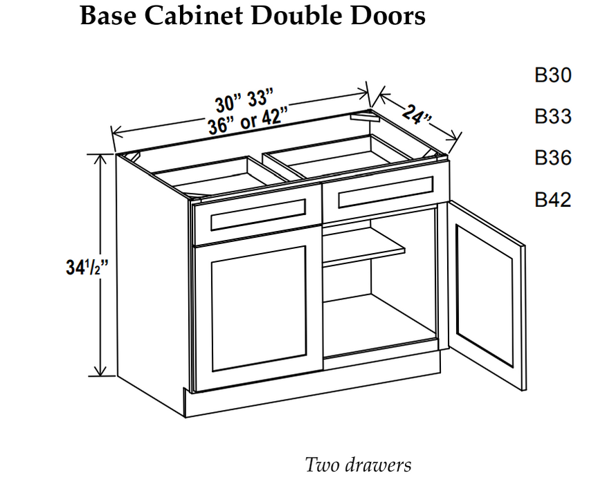 Kitchen Base , 36" , Shaker , Wood White