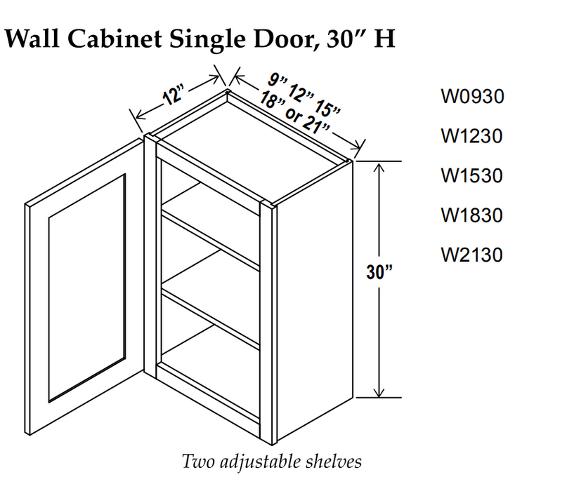 Wall Cabinet , 9" x 30" , Shaker , Wood White