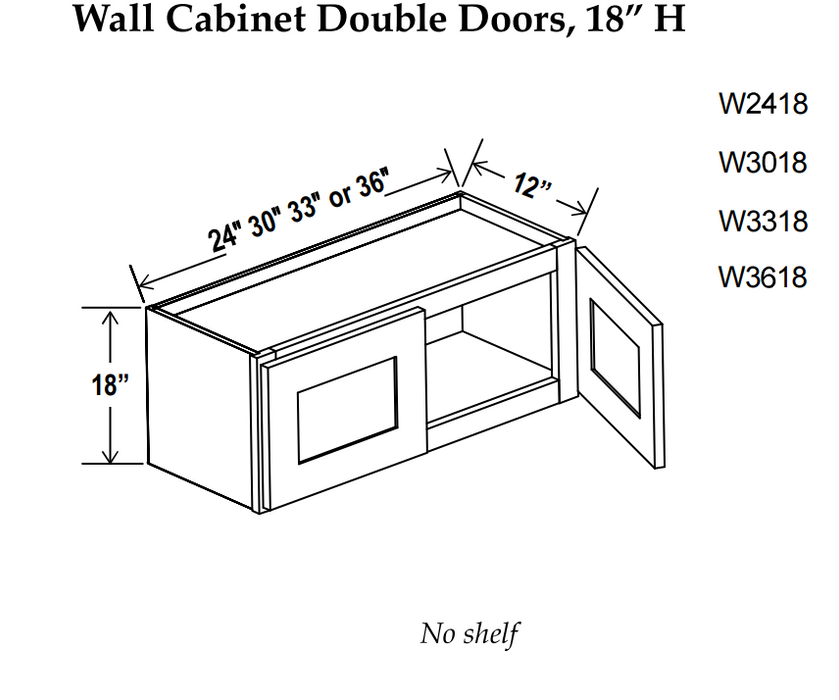 Wall Cabinet , 24" x 18" , Shaker , Wood White