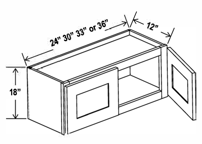 Wall Cabinet , 30" x 18" , Shaker, Wood Grey
