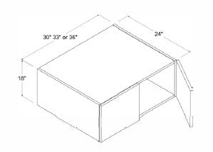 Wall Cabinet , 36" x 18" , Shaker , Wood White