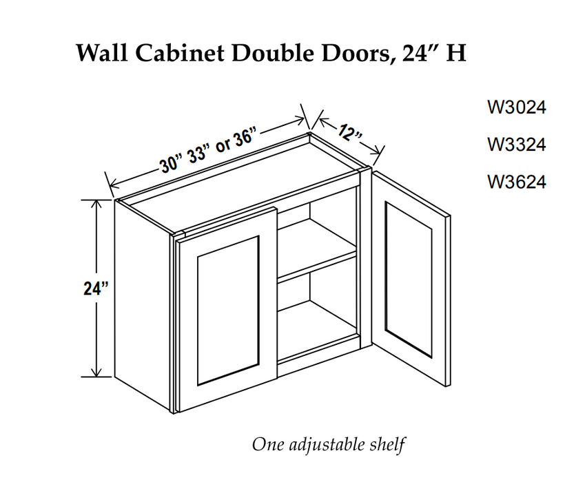 Wall Cabinet , 30" x 24" , Shaker , Wood White