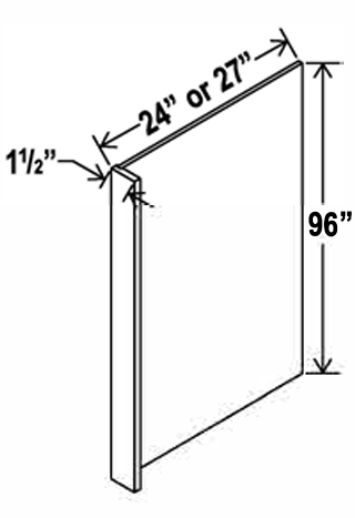Refrigerator Cabinet Panel , Shaker , Wood White