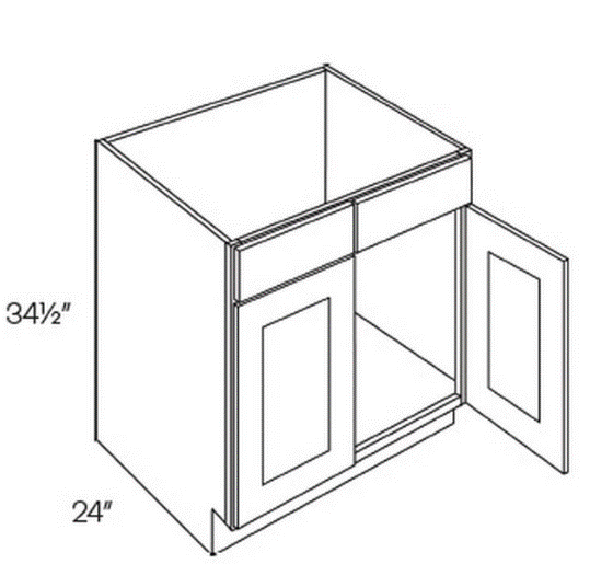 Kitchen Sink Base , 42" , Shaker , Wood Grey