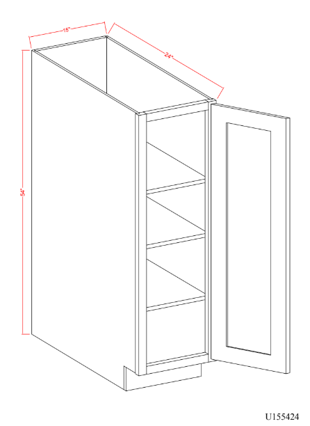 Wall Pantry , 15" x 54" x 24" , 2 , Shaker , PVC White