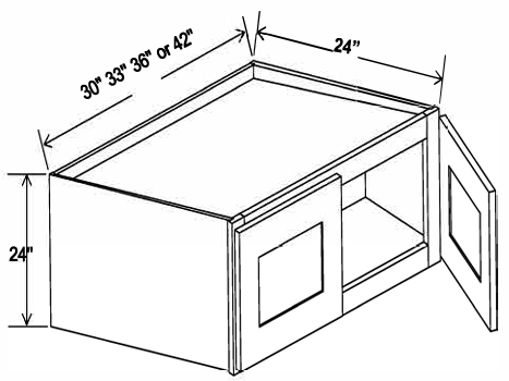 Wall Cabinet , 24" x 30" x 24" , Shaker , PVC White