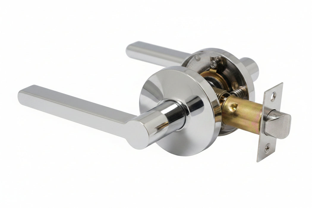 Door Lever , Circle Style , Passage , Polished Chrome