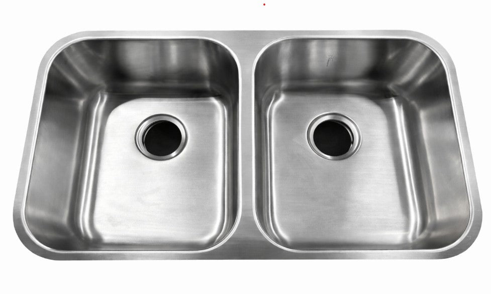 Kitchen Sink , 32.25" , Undermount , 2 Bowl , 50/50 , Stainless Steel