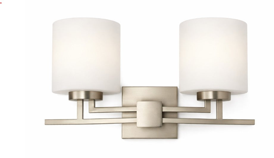 Vanity Light , 2 Light , Oval White Glass , Brushed Nickel