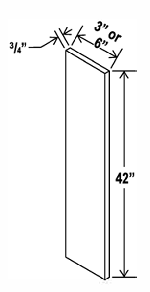 Filler , 3" x 42" , Shaker , Wood Grey