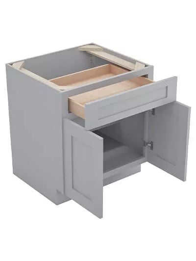 Kitchen Base , 24" , Shaker , Wood Grey