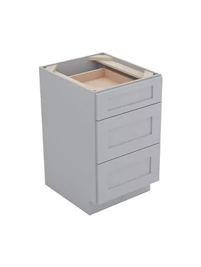 Vanity 3 Drawer Base , 24" , Shaker , Wood Grey
