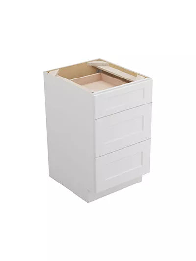 Vanity 3 Drawer Base , 21" , Shaker , PVC White
