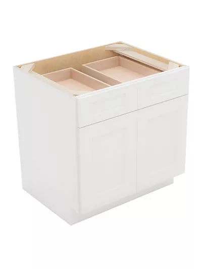 Kitchen Base , 30" , Shaker , Wood White