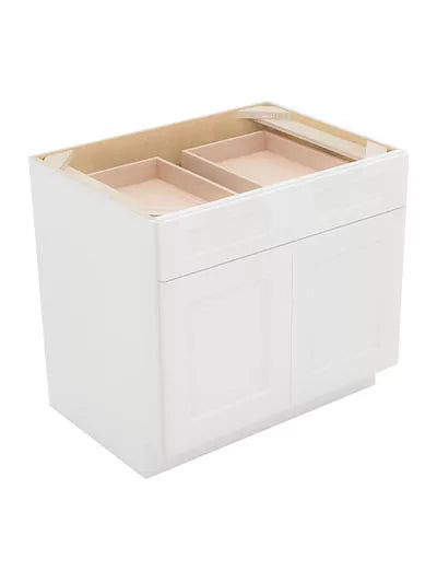 Kitchen Base , 33" , Shaker , Wood White