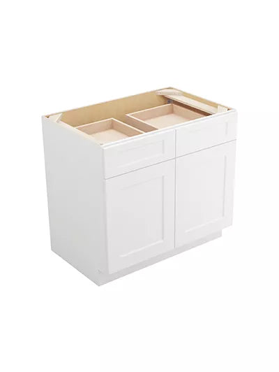 Kitchen Base , 36" , Shaker , Wood White