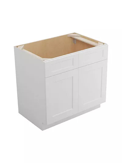 Kitchen Sink Base , 36" , Shaker , Wood White
