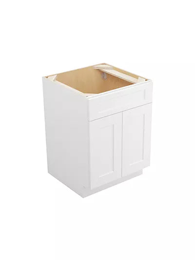 Vanity Sink Base , 24" , Shaker , Wood White