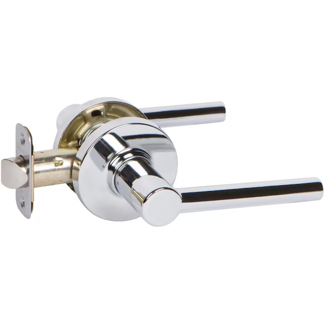Door Lever , Straight , Passage , Polished Chrome