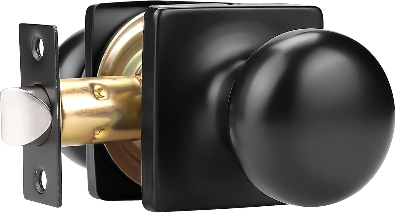 Door Knob , Round , Passage , Matte Black