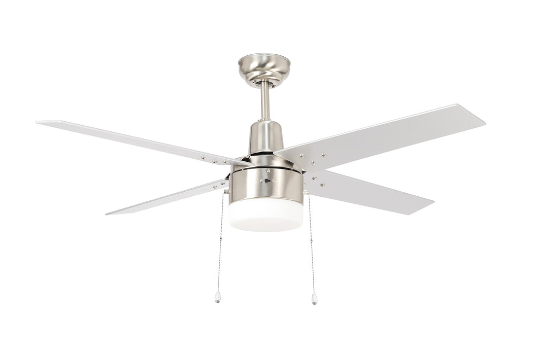 Ceiling Fan , 48" , 4 Reversible Brushed Nickel/Matte Black MDF Blades , Brushed Nickel Body