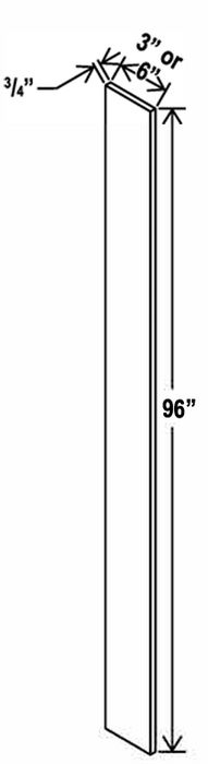 Filler , 3" x 96" , Shaker , PVC White