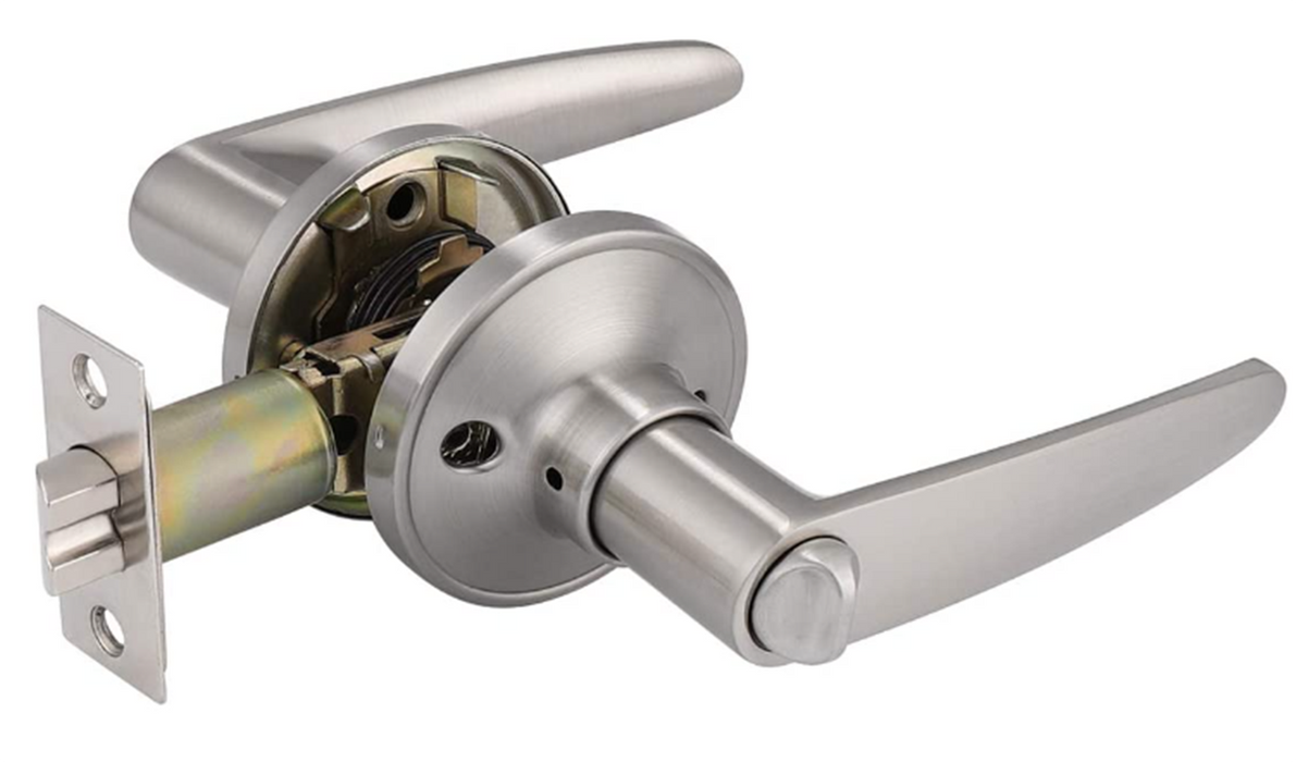 Door Lever , Circle Style , Privacy , Brushed Nickel
