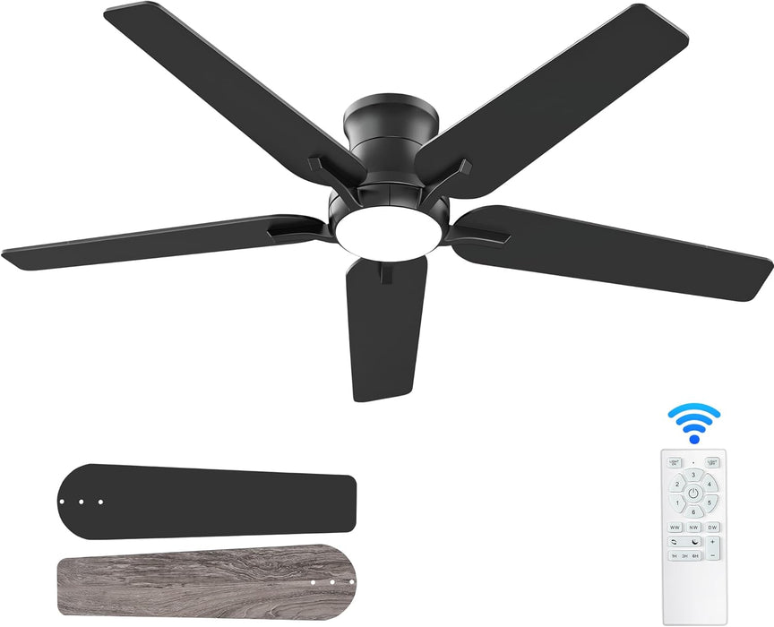 Ceiling Fan  , 5 x 52" Blades , Remote included , Matte Black