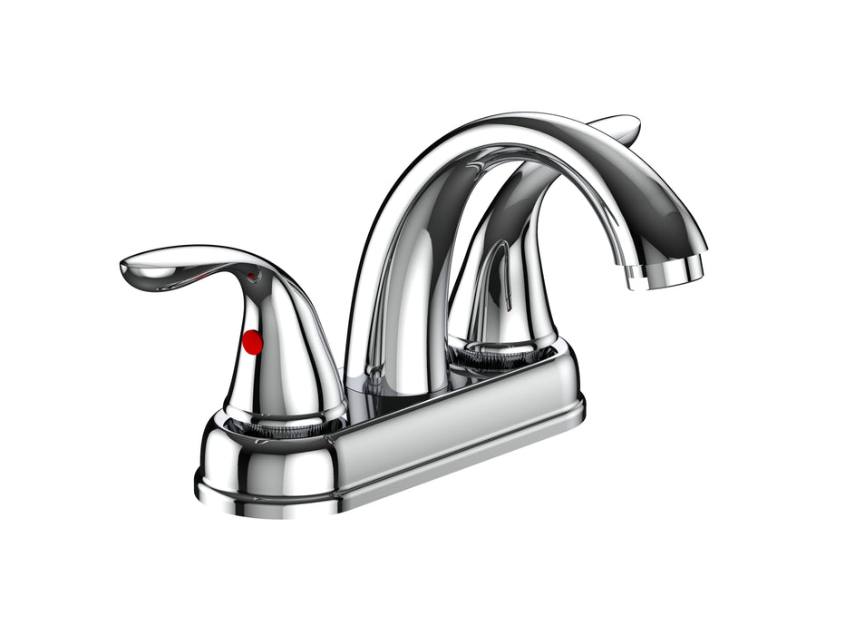 Bathroom Faucet , Double-Handle , Polished Chrome