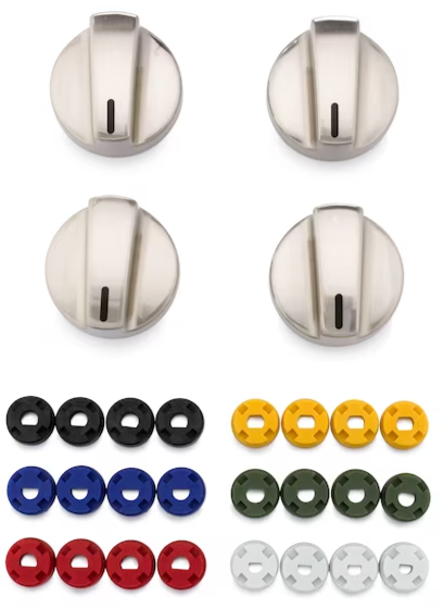 Universal Gas & Electric Range Knob Kit, Stainless Steel (4-Pack)