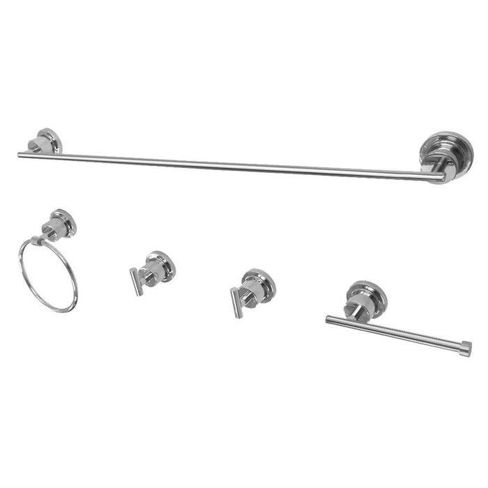 Bathroom Accessory Kit, 5 Piece , Polished Chrome
