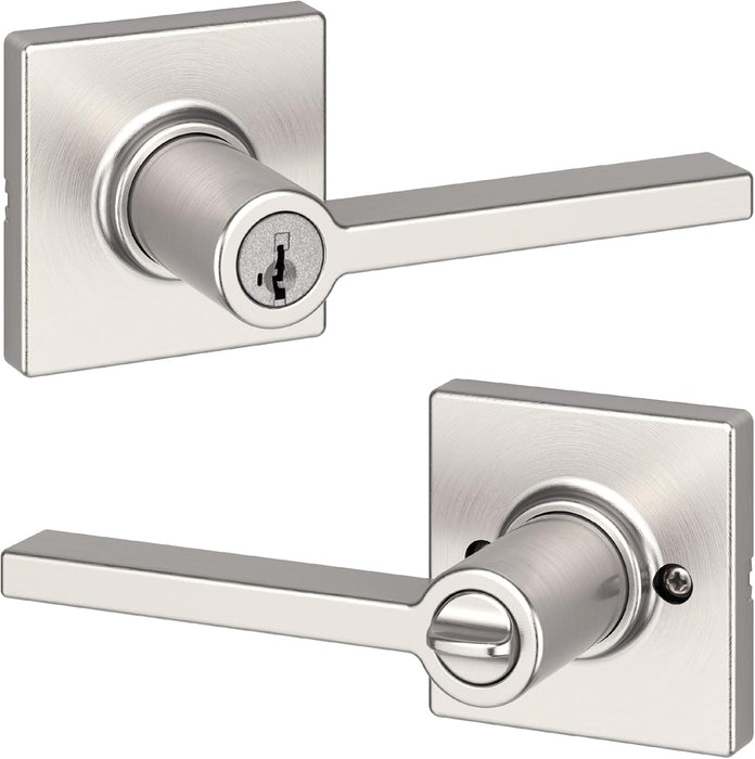 Door Lever, Kwikset , Keyed Entry, Stainless Steel