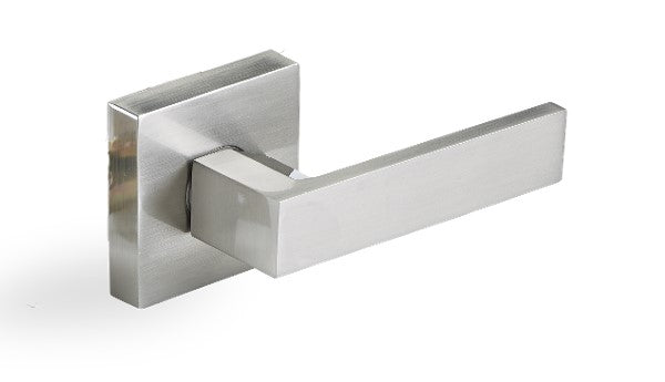 Door Lever, Square Style, Dummy , Heavy Duty , Brushed Nickel