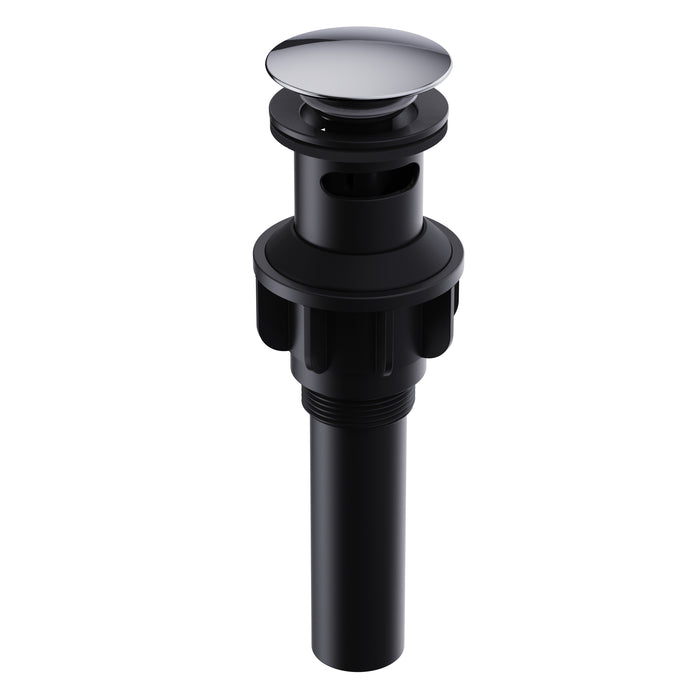 Pop Up Drain , Plastic , Overflow , Polished Chrome